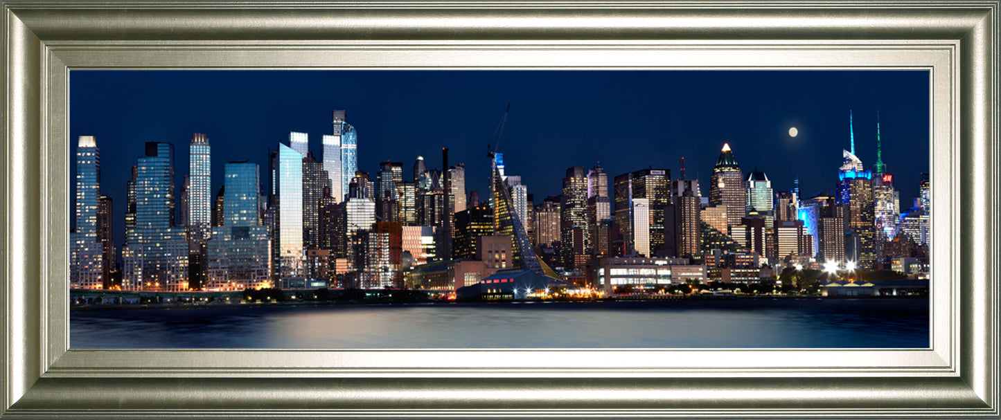 New York At Night Xi By James Mcloughlin - Framed Print Wall Art - Black