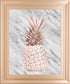 Rose Gold Pineapple On Gray Marble By Nature Magick - Framed Print Wall Art - Gold