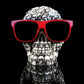 Tempered Glass With Foil & Rhinestones - Skulls On Skulls - Black