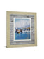 Along The Quay By Fitsimmons, A. - Framed Print Wall Art - Blue