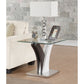 Forest - End Table - Clear Glass, White & Gray Oak