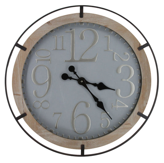 Wood Wall Clock - Pearl Silver