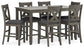 Caitbrook - Rect Drm Counter Table Set (Set of 7) - Gray